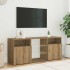 Mueble TV luces LED madera ingeniería roble artisan