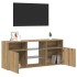 Mueble TV luces LED madera ingeniería roble artisan