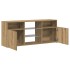 Mueble TV luces LED madera ingeniería roble artisan