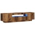 Mueble TV luces LED madera ingeniería envejecida 160x35x40