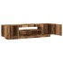 Mueble TV luces LED madera ingeniería envejecida 160x35x40