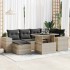 Set de sofás de jardín 7 pzas con cojines ratán PE gris