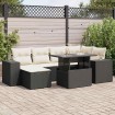 Set de sofás de jardín 7 pzas con cojines ratán sintético negro