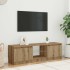 Mueble de TV luces LED madera roble artisan 140x40x35,5