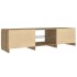 Mueble de TV luces LED madera roble artisan 140x40x35,5