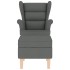 Sillón mecedora con taburete tela gris