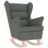Sillón mecedora con taburete tela gris