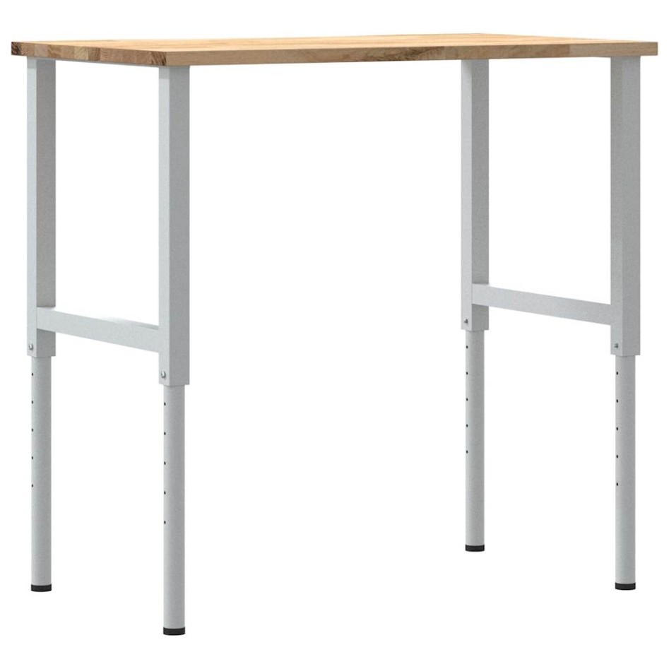 Banco de trabajo madera maciza de roble 100x60x(71,5-98)