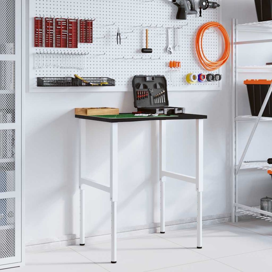 Banco de trabajo madera roble marrón oscuro 80x60x(71,5-98)