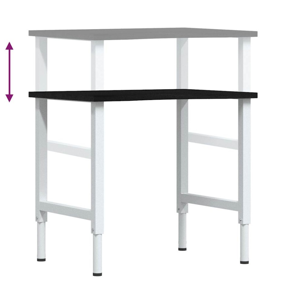 Banco de trabajo madera roble marrón oscuro 80x60x(71,5-98)