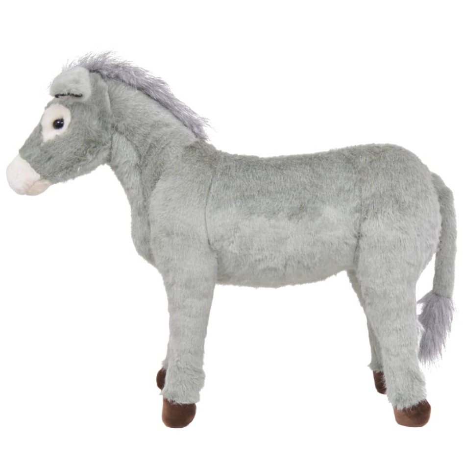 Burro de peluche de pie gris