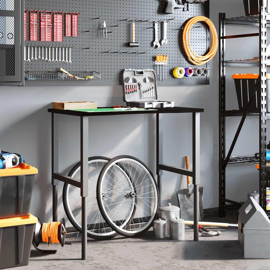 Banco de trabajo madera roble marrón oscuro 100x60x(71,5-98)