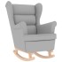 Silla mecedora de tela gris nube 74x90x102