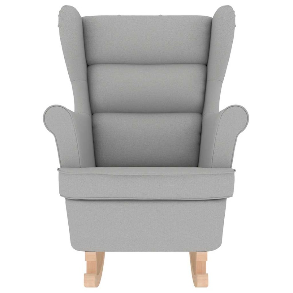 Silla mecedora de tela gris nube 74x90x102