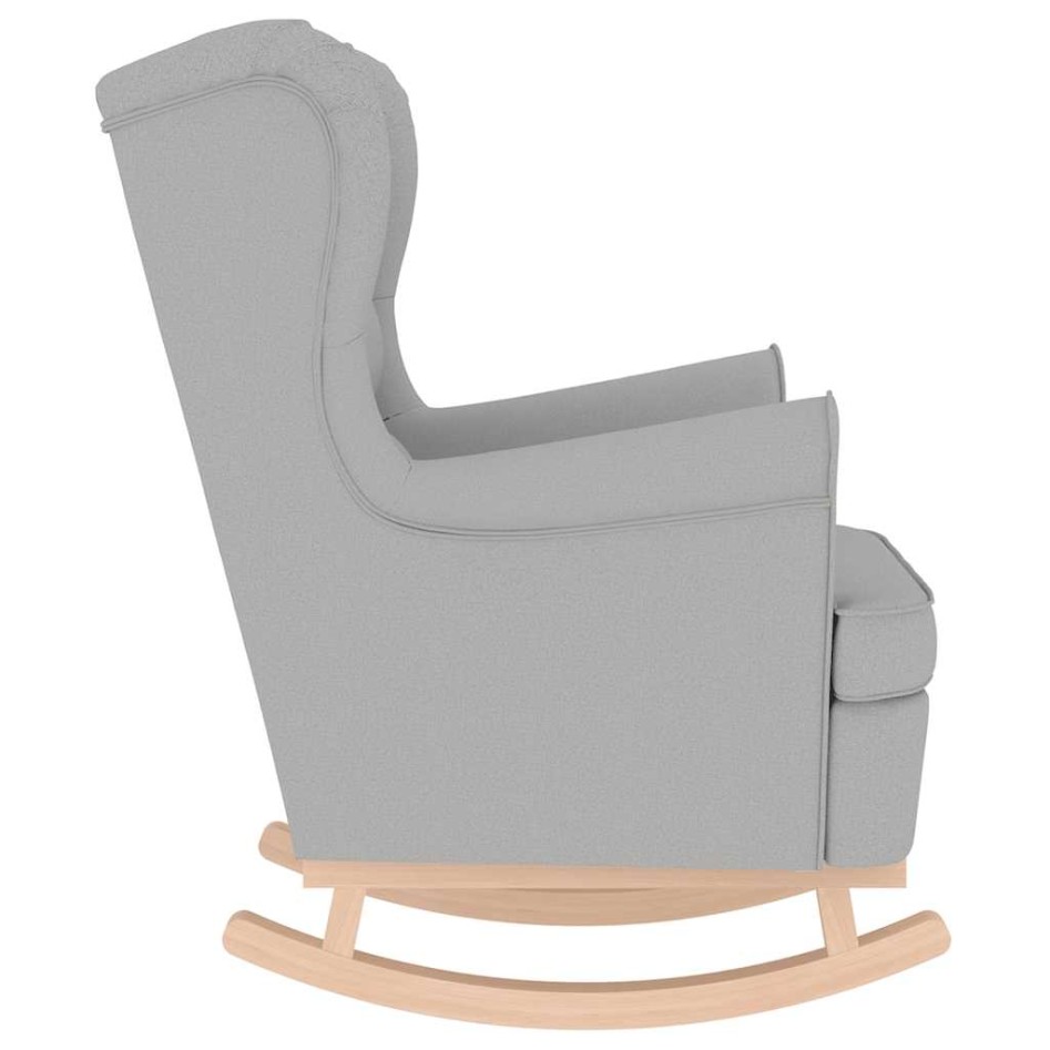 Silla mecedora de tela gris nube 74x90x102