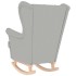 Silla mecedora de tela gris nube 74x90x102