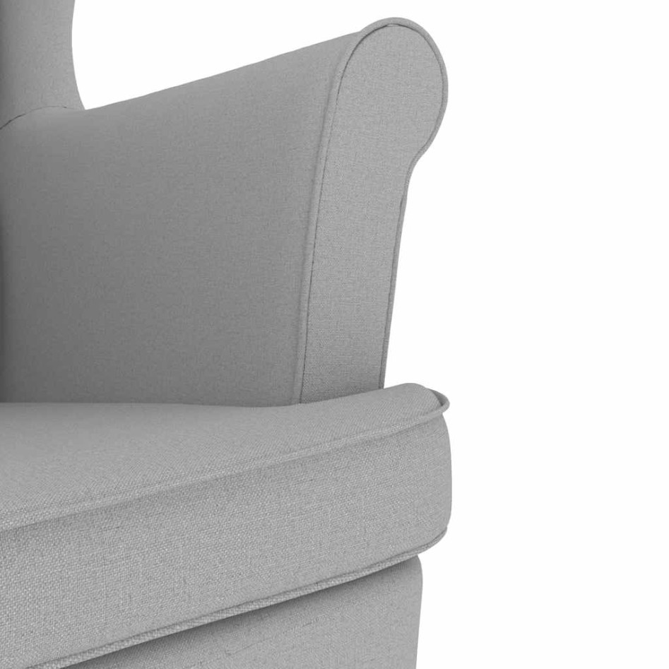 Silla mecedora de tela gris nube 74x90x102