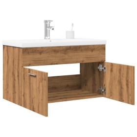 Juego de muebles baño 2 piezas madera ingeniería roble