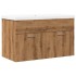 Juego de muebles baño 2 piezas madera ingeniería roble