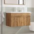 Juego de muebles baño 2 piezas madera ingeniería roble