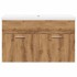 Juego de muebles baño 2 piezas madera ingeniería roble