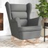 Silla mecedora de tela gris oscuro 74x90x102
