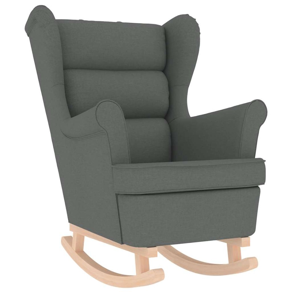 Silla mecedora de tela gris oscuro 74x90x102