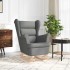Silla mecedora de tela gris oscuro 74x90x102