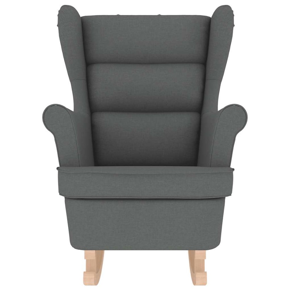Silla mecedora de tela gris oscuro 74x90x102