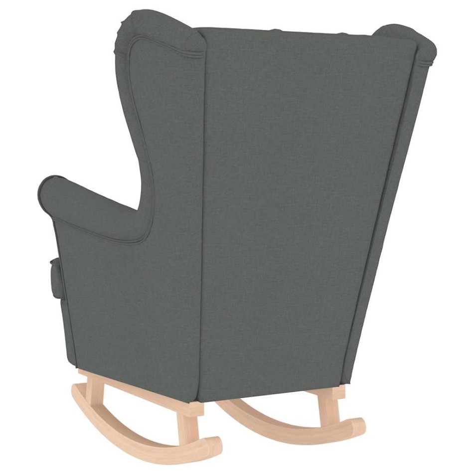 Silla mecedora de tela gris oscuro 74x90x102