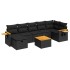 Set de sofás de jardín y cojines 8 piezas ratán sintético
