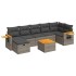 Set de sofás de jardín y cojines 8 piezas ratán sintético