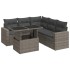 Set de muebles de jardín 6 pzas y cojines ratán sintético