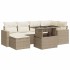 Set sofás de jardín 7 piezas y cojines ratán sintético