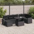 Set de sofás de jardín y cojines 8 piezas ratán sintético