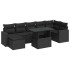 Set de sofás de jardín y cojines 8 piezas ratán sintético