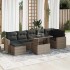 Set de sofás de jardín y cojines 8 piezas ratán sintético