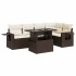 Set sofás de jardín 6 piezas y cojines ratán sintético