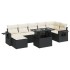 Set de sofás de jardín y cojines 8 piezas ratán sintético