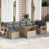 Set de sofás de jardín y cojines 8 piezas ratán sintético
