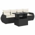 Set de muebles de jardín 5 pzas y cojines ratán sintético