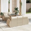 Juego de sofás jardín con cojines 6 pzas ratán sintético beige