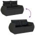 Set de muebles de jardín 5 pzas y cojines ratán sintético