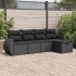 Set de muebles de jardín 5 pzas y cojines ratán sintético