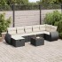 Set de sofás de jardín y cojines 8 piezas ratán sintético