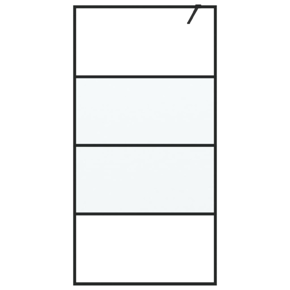 Mampara de ducha vidrio ESG semiesmerilado negro 100x195