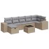 Set de sofás de jardín y cojines 8 piezas ratán sintético