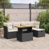 Set sofás jardín y cojines 6 pzas ratán sintético acacia