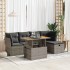 Set sofás jardín y cojines 6 pzas ratán sintético acacia