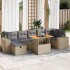 Set sofás jardín y cojines 5 pzas ratán sintético acacia